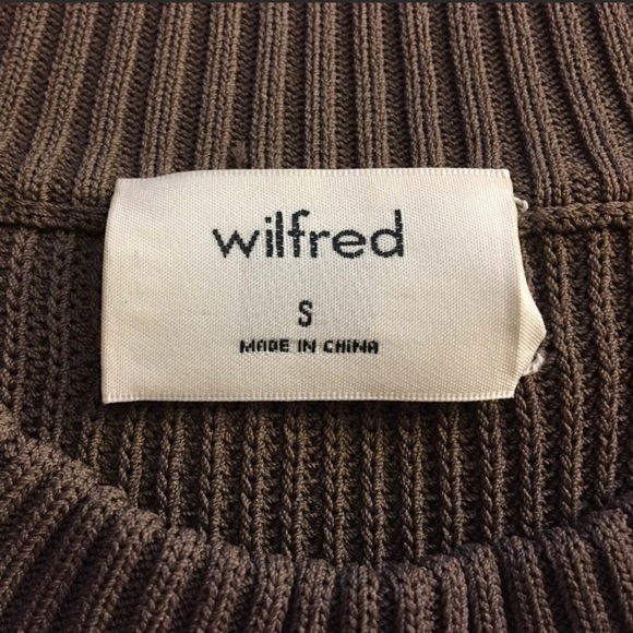 Aritzia Wilfred Scalloped Crop Sweater - Mink - Picture 4 of 9